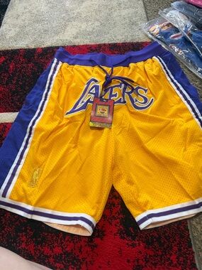 Just Don Lakers Gold and Purple Athletic Shorts